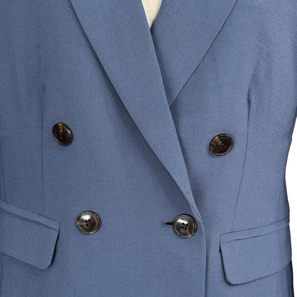 Madewell SZ 8 Rosedale Crepe Blazer Jacket Double-Breasted Lined Straight Fit - Picture 2 of 10